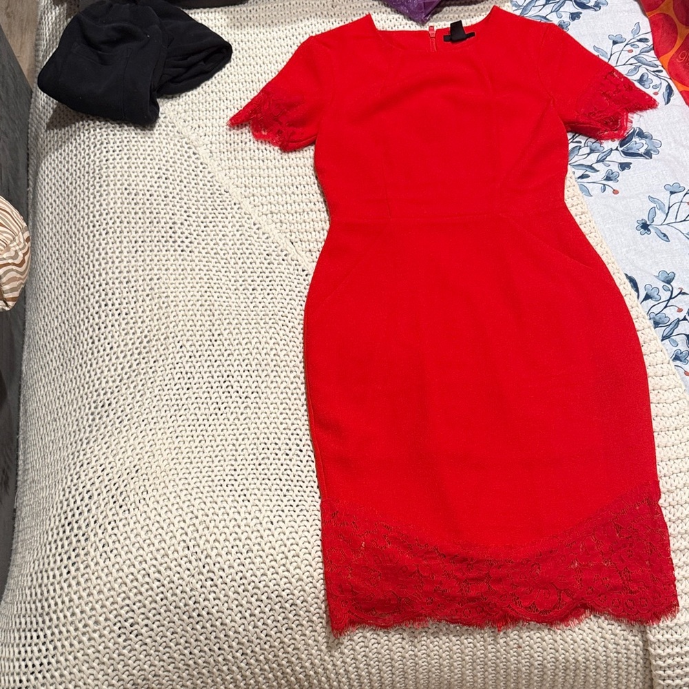 H&M Vibrant Red Midi Dress